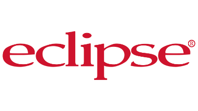 The image shows the word "eclipse" in bold, red, lowercase letters with a registered trademark symbol, set against a white background—ideal branding for Perfect-Fit Blinds or Made to Measure Blinds products.