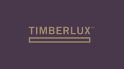 The logo features the word "TIMBERLUX" in gold capital letters with a gold horizontal line beneath it, all set against a dark purple background—perfect for a Blind Shop specializing in Made to Measure Blinds.